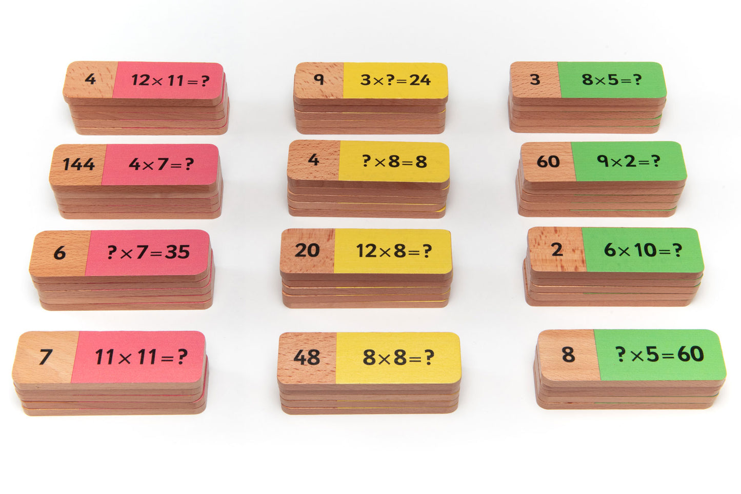 MA165. Dominó de Multiplicación de Madera