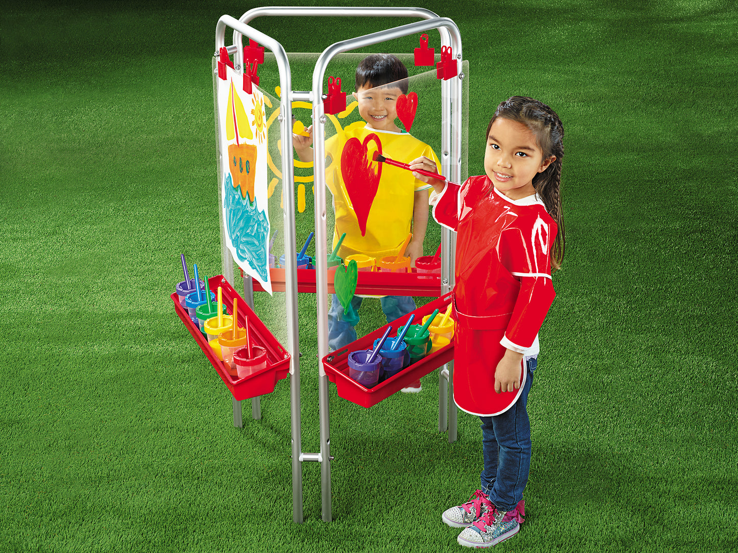 A57. Atril transparente para 3 niños