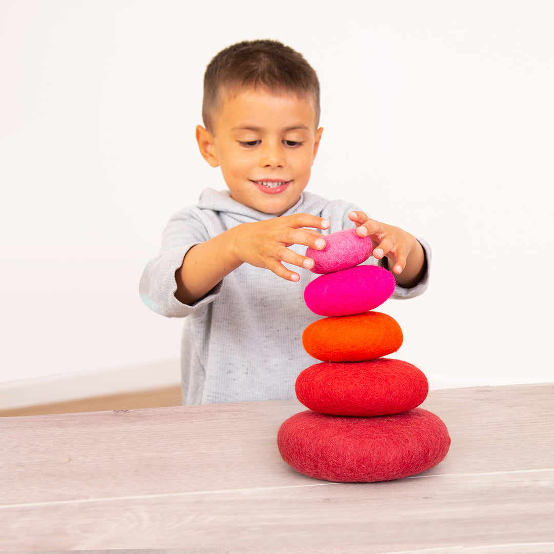 CE132. Piedras para Apilar de Fieltro Rojas